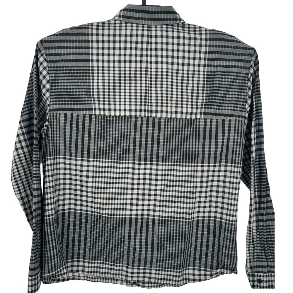 Lafayette 148 New York Women's SMALL Gray Plaid Long Sleeve Button Down Shirt - Picture 3 of 7